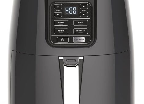Ninja Air Fryer, Roast, Bake, Air Fry, Roast, Broil, Reheats, & Dehydrates, 4-in-1, Fries, Frozen Food, Veggies, and Juicy Meat, Less Oil, Easy Meals, Healthy Meals, Compact, 4 QT, Grey, AF101